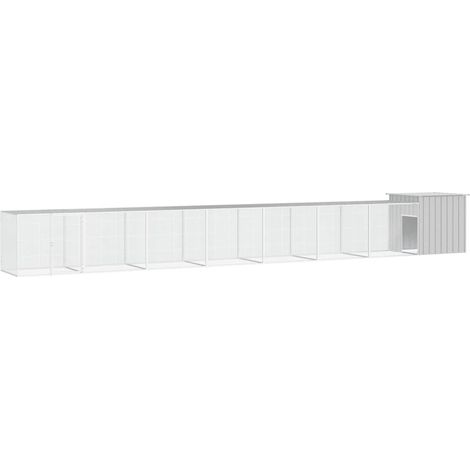 Hühnerkäfig Grau 700x91x100 cm Verzinkter Stahl