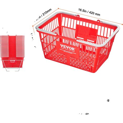 Cesta de la compra, 20 unidades, capacidad de 21 litros, material PE duradero. (1/2)