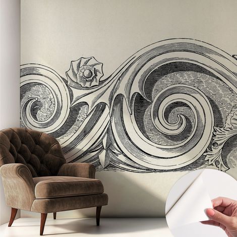 Papier peint autocollant adhésif avec imprimé installation simple qualité excellente sans désordre Ornement végétal 250x250 cm (1/5)