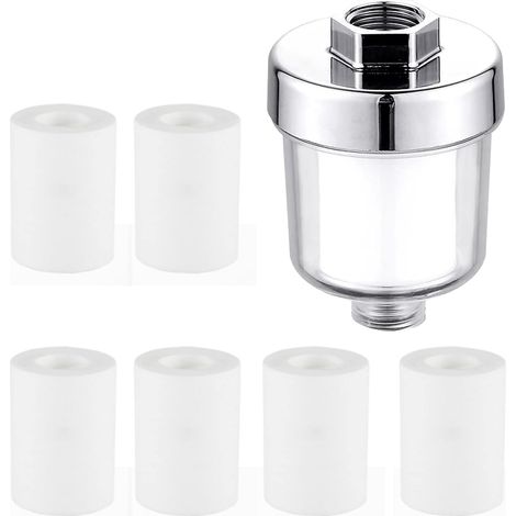 Duschfilter, Duschwasserfilter, weißer Duschfilter für Wasserhähne oder Dusche (Set mit 7 Stück) (1/5)