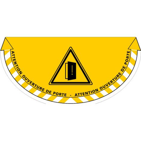 ADHESIF SOL ANTIDERAPANT SIGNALISATION ATTENTION OUVERTURE DE PORTE (G1373)