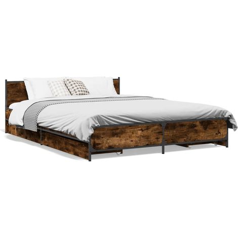 Maison Exclusive - Cama con cajones madera de ingeniería roble ah (1/5)