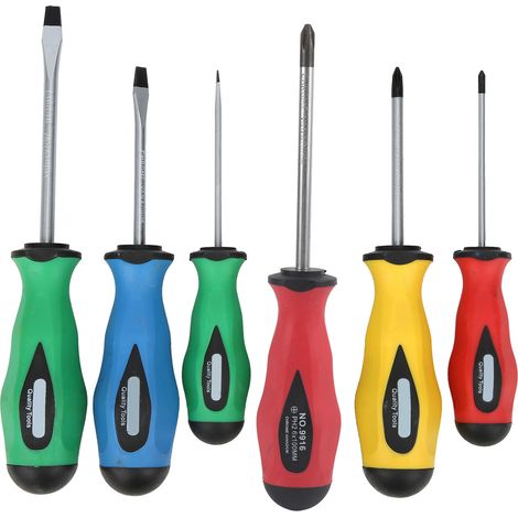Kit de 6 tournevis de précision en acier allié, poignée ergonomique pour entretien (1/5)