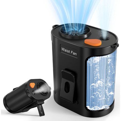 Ventilateur Brumisateur Sans Mains, Ventilateur Tour de Cou Rechargeable pour Randonnée(Noir) (1/5)