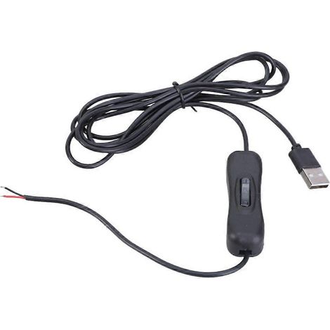 Offenes USB-Kabel mit Schaltern, 2-adriges Ladekabel (Stecker) für LED-Leuchten