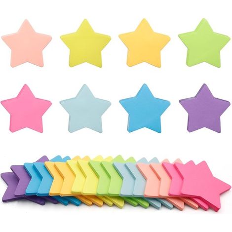 Notes autocollantes colorées 240 pièces – Post-it en forme de pentagramme – 8 couleurs – 7 x 7 cm – Pour bureau planification mémos école et organisation (1/5)