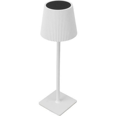 Lampe de table sans fil, abat-jour plissé, LED rechargeable, décoration intérieure pour lecture, blanc (1/5)