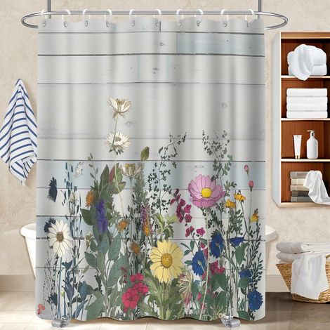 Kit rideau de douche en polyester 180x180 tissu respirant bâche polyester douche pour solution pour angle difficile (1/5)