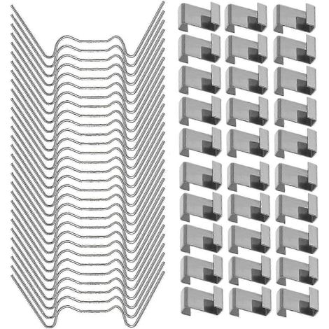 100 clips de fixation pour vitres de serre, clips en acier inoxydable pour fenêtres de serre, fixation de vitres 9390403968399 (1/4)