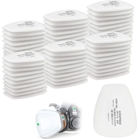 Ikodm – Lot de 60 filtres en coton 3M pour masque complet 5N11CN – Haute perméabilité à l'air – Longue durée de vie – Compatible 6000, 6200, 6800, 7501, 7502, FF402 (1/4)
