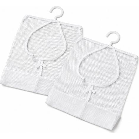 Lot de 2 organisateurs de rangement suspendus, sac de linge en maille multi-usages, 14,6 x 8,7 pouces pour salle de bain, placard, buanderie (1/5)