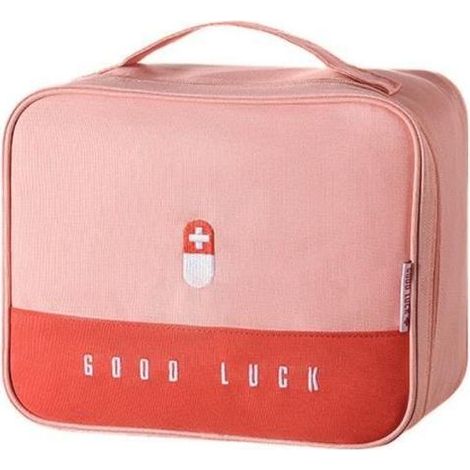 Trousse de maquillage,Boîte à médicaments épaisse Portable multifonction, Kit de premiers soins en famille, boîtes-Pink-25x20x13.5cm
