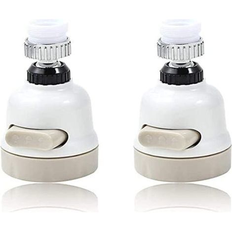 Juego de 2 cabezales giratorios para grifo de cocina, aireador de grifo, ahorrador de agua, aireador de grifo giratorio de 360°, boquilla de grifo antisalpicaduras con filtro. (1/4)