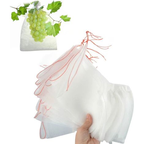 10pcs 35X25cm blanc fruits de protection des plantes avec sac en filet Garden Greenhouse housse de protection des plantes fruits accessoires de jardin (1/5)
