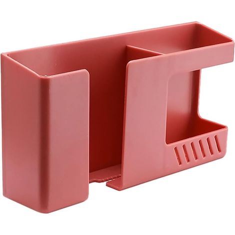 Support mural adhésif puissant pour téléphone - convient aux chambres, salles de bains et cuisines - 1 pièce, rouge (1/5)