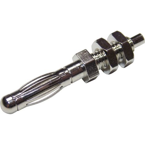 TRU COMPONENTS TC-R8-B2H Bananenstecker Stecker, gerade Stift-Ø: 4 mm Silber 1 St. (1/4)