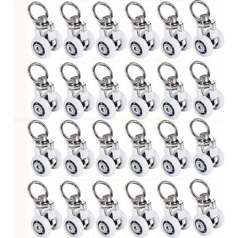 20 rulli per binari per tende da 38x20 mm, carrucola silenziosa, per accessori per tende in bagno e camera da letto -Crezuo