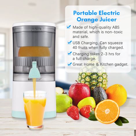 Presse-agrumes électrique portable et mains libres pour citrons, pommes, tomates et raisins alimenté par USB, détachable et lavable. (1/5)