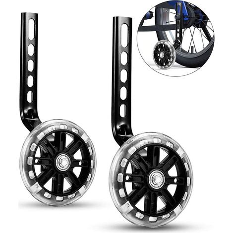Lot de 2 roues stabilisatrices enfants 12 & 20 pouces, roues d'entraînement universelles, accessoires de sécurité pour vélo (1/5)