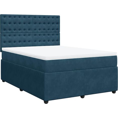 Maison Exclusive - Boxspringbett mit Matratze Dunkelblau 160x200