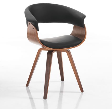 Sedia in pelle sintetica nera cm. H.72/81 x L.62 x P.51 (1/4)
