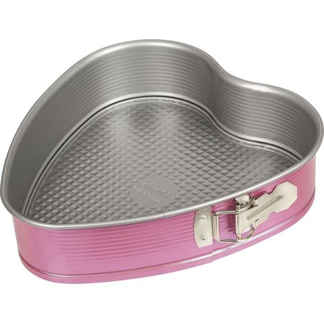 Zenker Creative studio - Stampo per dolci a forma di cuore, con fondo piatto, rivestimento antiaderente, colore: rosa, argento quantità: 1 pezzo (1/5)