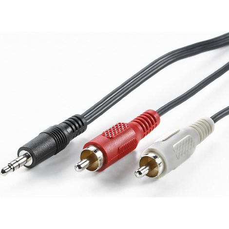 Value 11.99.4341 Jack Audio Cavo [1x Spina jack da 3.5 mm - 2x Spina RCA] 1.50 m Nero Schermato (1/3)