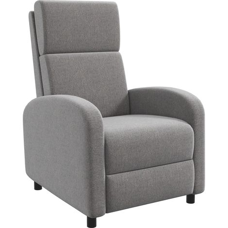 Fauteuil TV inclinable supportant jusqu'à 120 kg, revêtu de tissu aspect lin avec repose-pieds, fauteuil inclinable confortable pour le salon