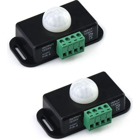Détecteur de mouvement infrarouge, contrôleur PIR 12V/24V, capteur PIR, adapté aux rubans LED, lot de 2. (1/5)