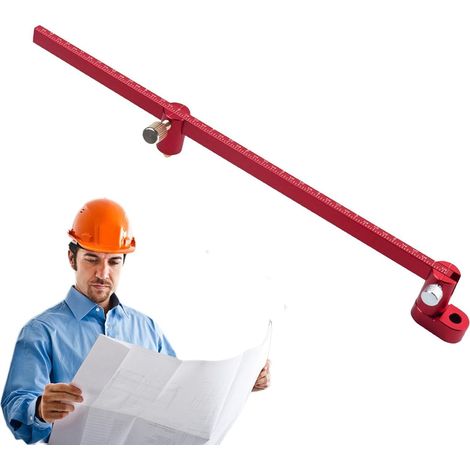300 mm Impérial Compas de Menuiserie à Tracer,Règle Circulaire en Alliage d'aluminium de ,Jauge de Marquage pour Cercles en Aluminium,Compas de Centre pour Menuiserie,Marqueur de Ligne Circulaire à Po