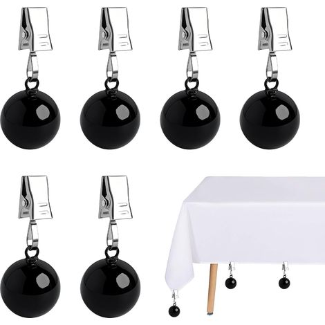Poids pour Nappe Extra Lourd, 6 PCS Pince pour Nappe de Table Exterieur Poids pour Rideaux Extérieur pour Table Extérieure, Jardin, Terrasse et Balcon (Negro) (1/5)