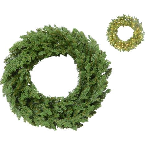 Ghirlanda di Natale Circolare in PVC Diametro 60 cm con 200 Luci LED Incluse