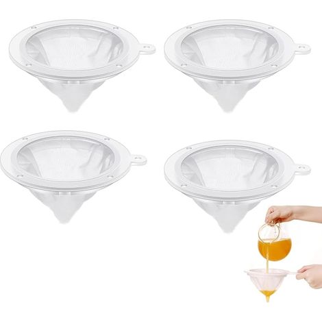 4 pièces Tamis En Nylon, Filtres à Mailles Fines, Filtre à Tamis Fin Alimentaire Tamis, Passoire à Jus, pour Filtrer Le Lait De Soja, Le Café, Le Jus, Etc (1/5)