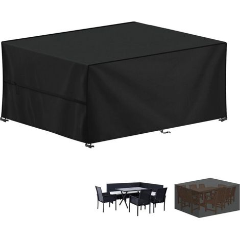 Gartenmöbelabdeckung, 420D Oxford-Gartentischabdeckung, wasserdichte Schutzplane für Tisch, Stuhl und Sofa, 180 x 120 x 74 cm (1/4)