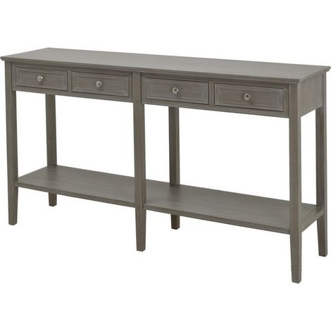 The Serene Collection Four Drawer Console Table - Wood - L40 x W160 x H86 cm - Grey