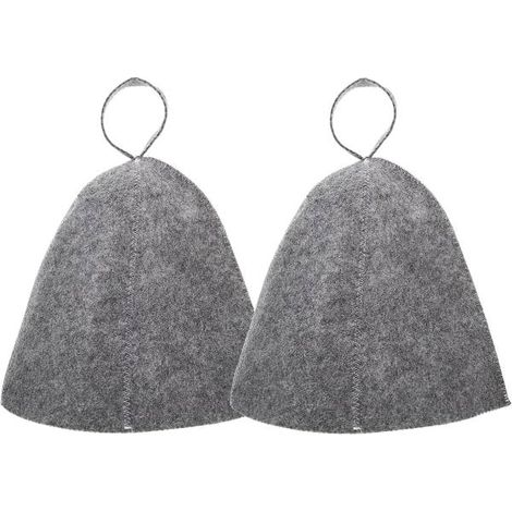 Ensemble deux pièces de bonnets de sauna unisexes originaux en laine, accessoires de sauna en feutre naturel.
