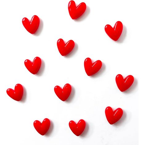 Ensemble de 12 aimants de réfrigérateur en forme de cœur, aimants de réfrigérateur mignons, ensemble d'aimants décoratifs en forme de cœur rouge pour tableau blanc (1/5)