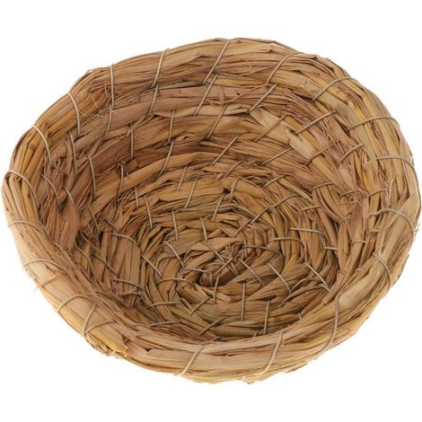 Nichoir Oiseau - 1 Unité - Paille Tressée - Naturel - Pour Perruche Colombe - 13x5cm (1/5)