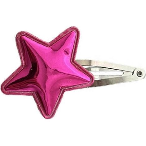 Pince à cheveux Lovely Star en similicuir, barrette, pince latérale Sweet Hair - Pince BB - Rose rouge (1/5)