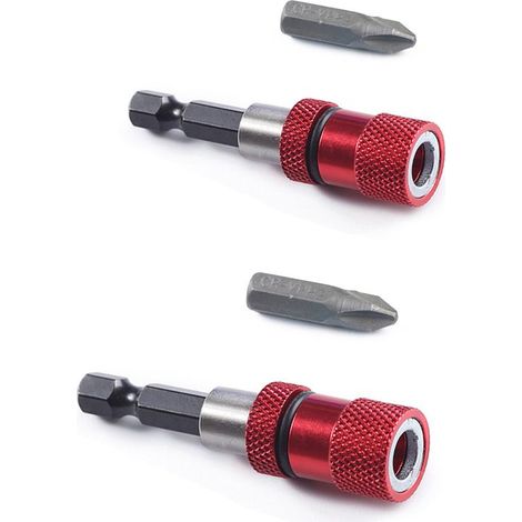2pcs Magnétique Porte-embout avec Butée de Profondeur de Vis Réglable 1/4" Hex Tige Cloison Sèche Embout de Visseuse Placo pour Plaques de Plâtre avec Embouts de Tournevis PH2 (1/5)
