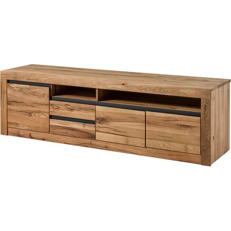 TV-Board Wild-/ Zerreiche 185x45x55 Eiche natur geölt MONTREUX  130