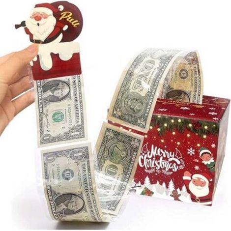 Tirelire de Noël pour cadeaux en espèces, coffrets cadeaux pour espèces, boîte à billets pour cadeaux en espèces, coffret cadeau surprise pour parents, amoureux, enfants et amis