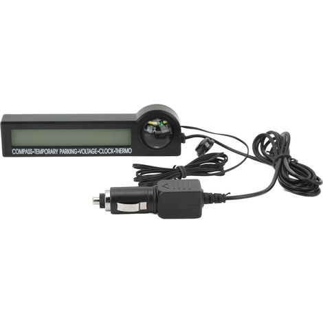 Lot 5 Voltmètre Voiture Numérique ABS, Boussole Intégrée, Moniteur Tension Temps Réel, Testeur Électronique Auto, Kit Multifonction 5-en-1 (1/5)