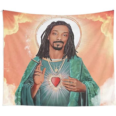 Tapis mural Snoop Dogg Hip-Hop Rapper Décoration Bureau Chambre Salon Toile Artistique Humoristique, 180x230cm (1/4)