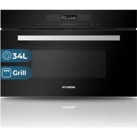 Horno Compacto Grill HYUNDAI HHMW3414DGB00 34L, Clase G, Negro