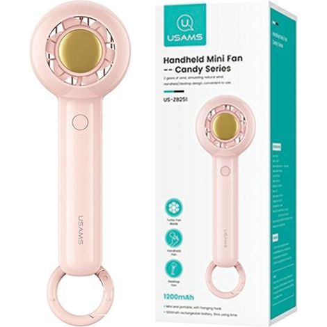 Usams Mini-Handventilator 1200mAh CandySeries Pink ZB251FS02 (US-ZB251) (1/5)