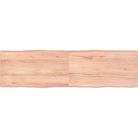 vidaXL Piano Tavolo Marrone Chiaro 180x50x(2-6) cm Rovere Non Trattato (1/5)