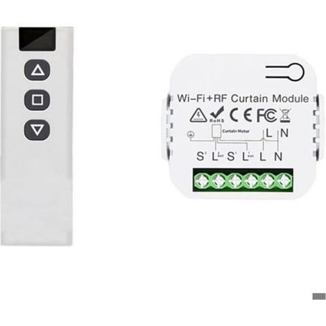 Module Volet Roulant Sans Fil - Récepteur RF + Télécommande - Pour Volets et Stores Motorisés - Portée 100 M - Prêt à Installer - 1 Pièce (1/4)