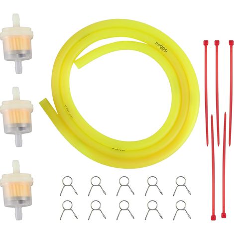Filtre de Carburant de Ligne de Moteur Clips de Ressort Pinces Tuyau de Tube Dia Intérieur Huile Essence Replacement pour Motocross ATV Scooters Jaune (1/5)