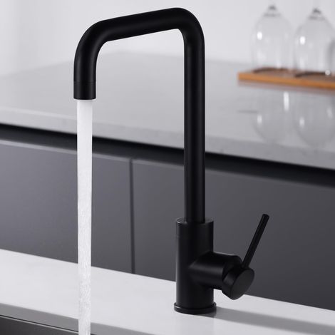IMEX - grifo monomando de cocina alto negro